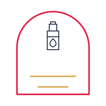 A arch label composition featuring essential oil bottle for Beauty & wellness designs.