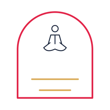 A arch label composition featuring meditation pose for Beauty & wellness designs.