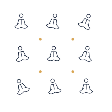A scattered pattern composition featuring meditation pose for Beauty & wellness designs.