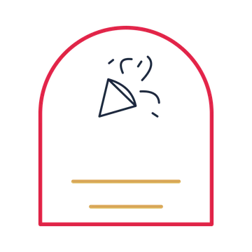 A arch label composition featuring birthday party popper for Birthdays designs.