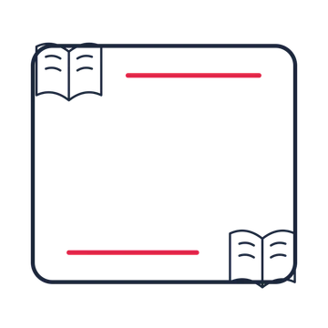 A corner frame composition featuring open book for Books & publishing designs.