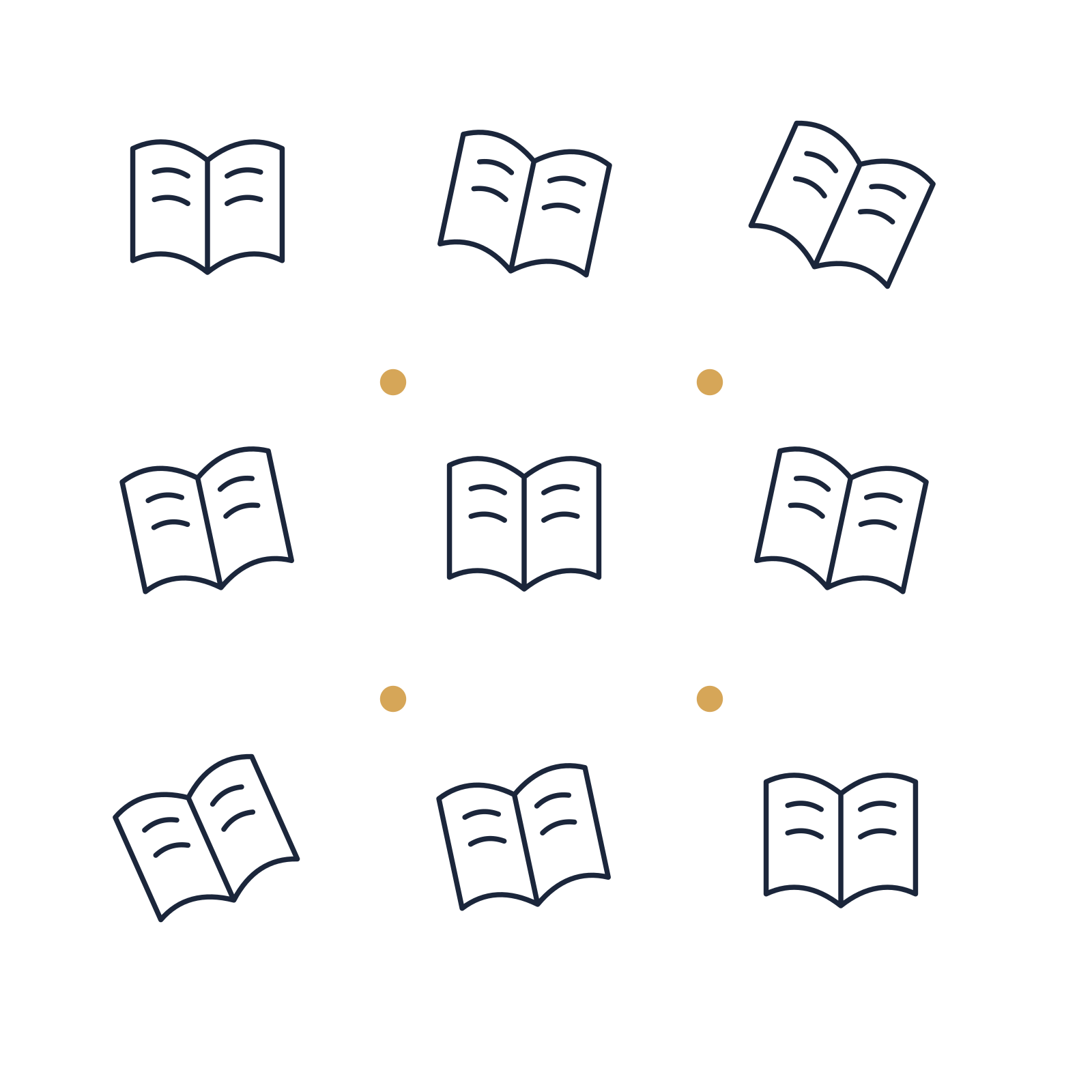 A scattered pattern composition featuring open book for Books & publishing designs.