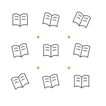 A scattered pattern composition featuring open book for Books & publishing designs.