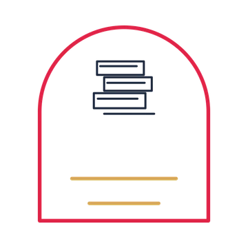 A arch label composition featuring stack of books for Books & publishing designs.
