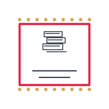 A stamp label composition featuring stack of books for Books & publishing designs.