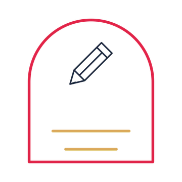 A arch label composition featuring sharpened pencil for Books & publishing designs.