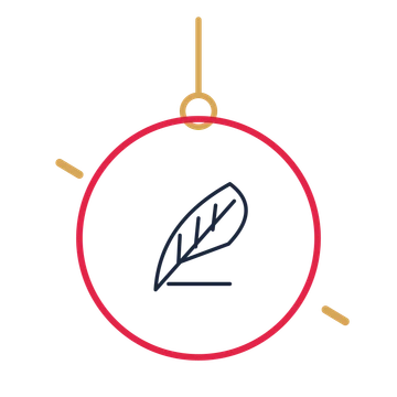 A hanging ornament composition featuring author writing quill for Books & publishing designs.