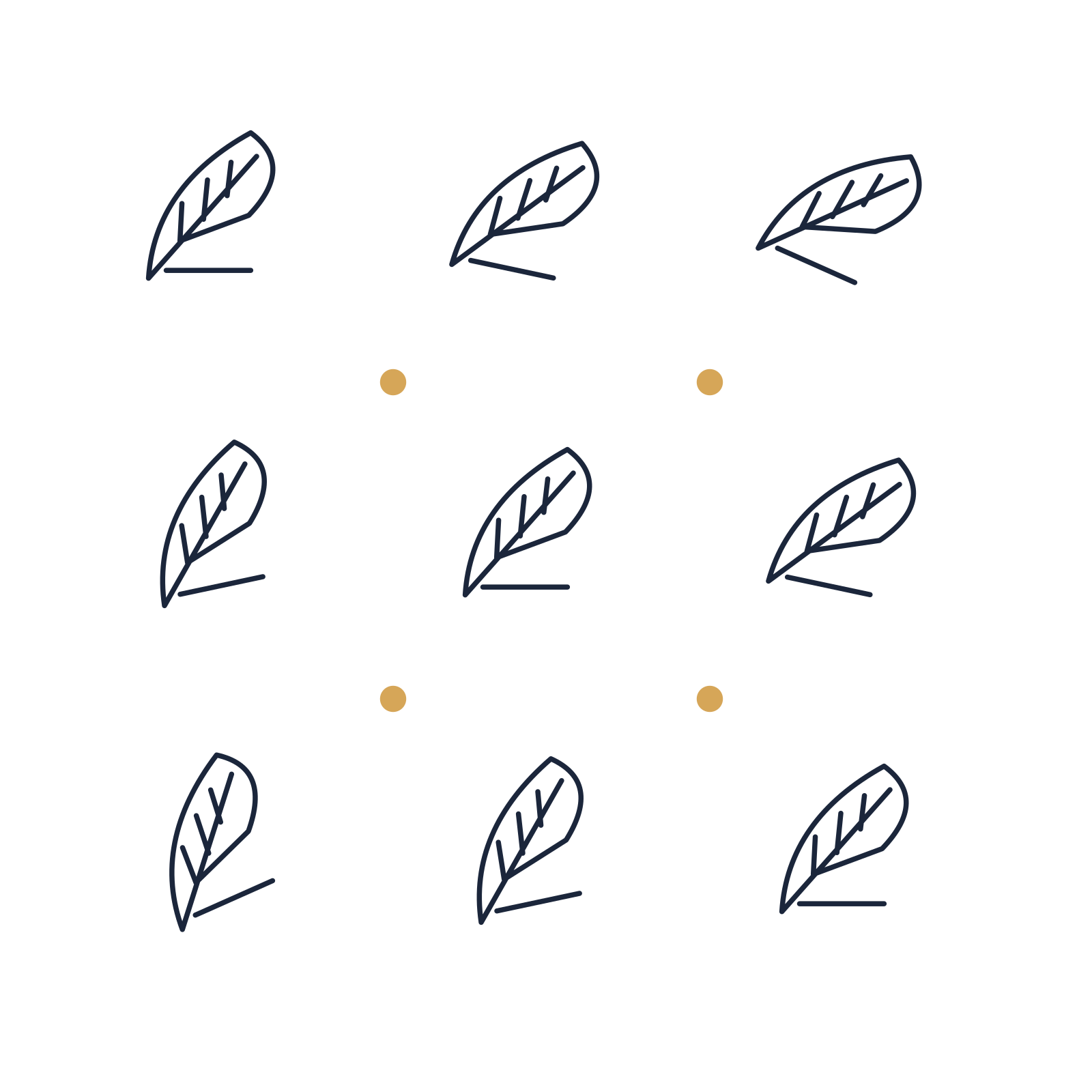 A scattered pattern composition featuring author writing quill for Books & publishing designs.