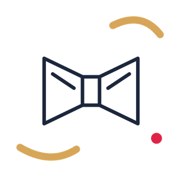 Father’s Day bow tie in a duotone drawing with clear rounded lines.