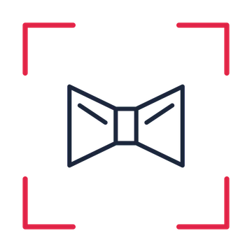 Father’s Day bow tie in a sketch frame drawing with clear rounded lines.