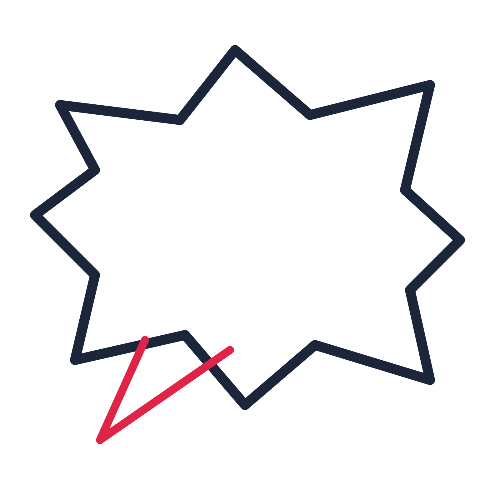 A comic speech bubble with a left tail and blank interior for quotes or messages.
