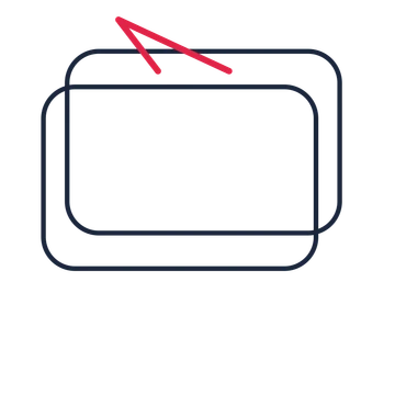 A double speech bubble with a upper tail and blank interior for quotes or messages.