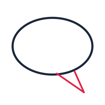 A oval speech bubble with a right tail and blank interior for quotes or messages.