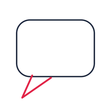 A round speech bubble with a left tail and blank interior for quotes or messages.