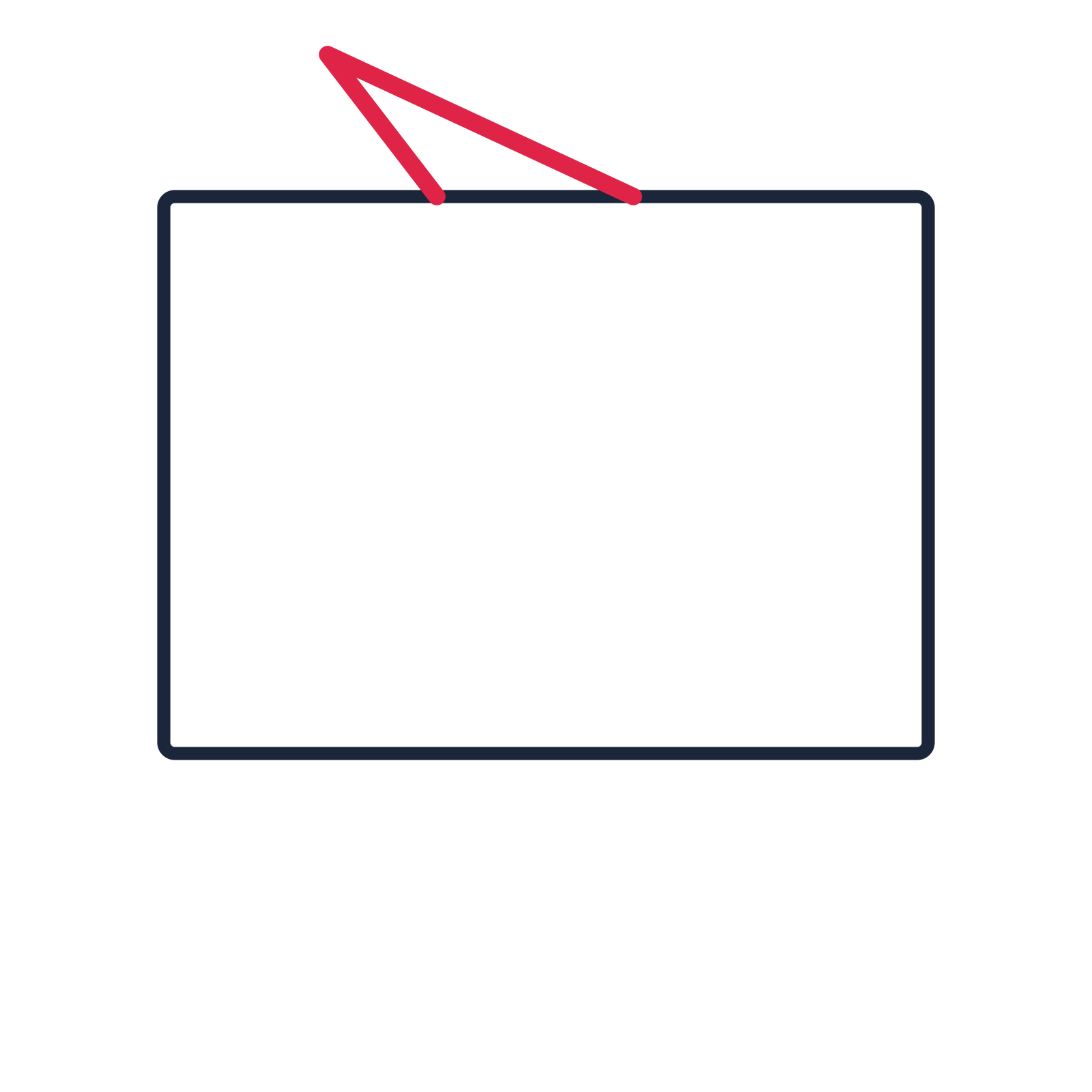 A square speech bubble with a upper tail and blank interior for quotes or messages.