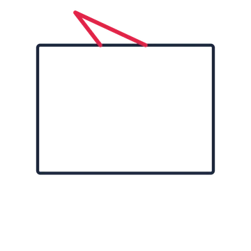 A square speech bubble with a upper tail and blank interior for quotes or messages.