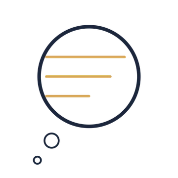 A thought speech bubble with a left tail and ruled interior for quotes or messages.