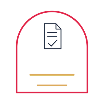 A arch label composition featuring approved business document for Business designs.