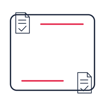 A corner frame composition featuring approved business document for Business designs.