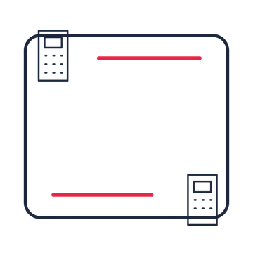 A corner frame composition featuring desktop calculator for Business designs.