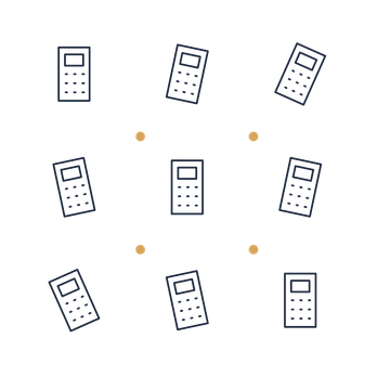 A scattered pattern composition featuring desktop calculator for Business designs.