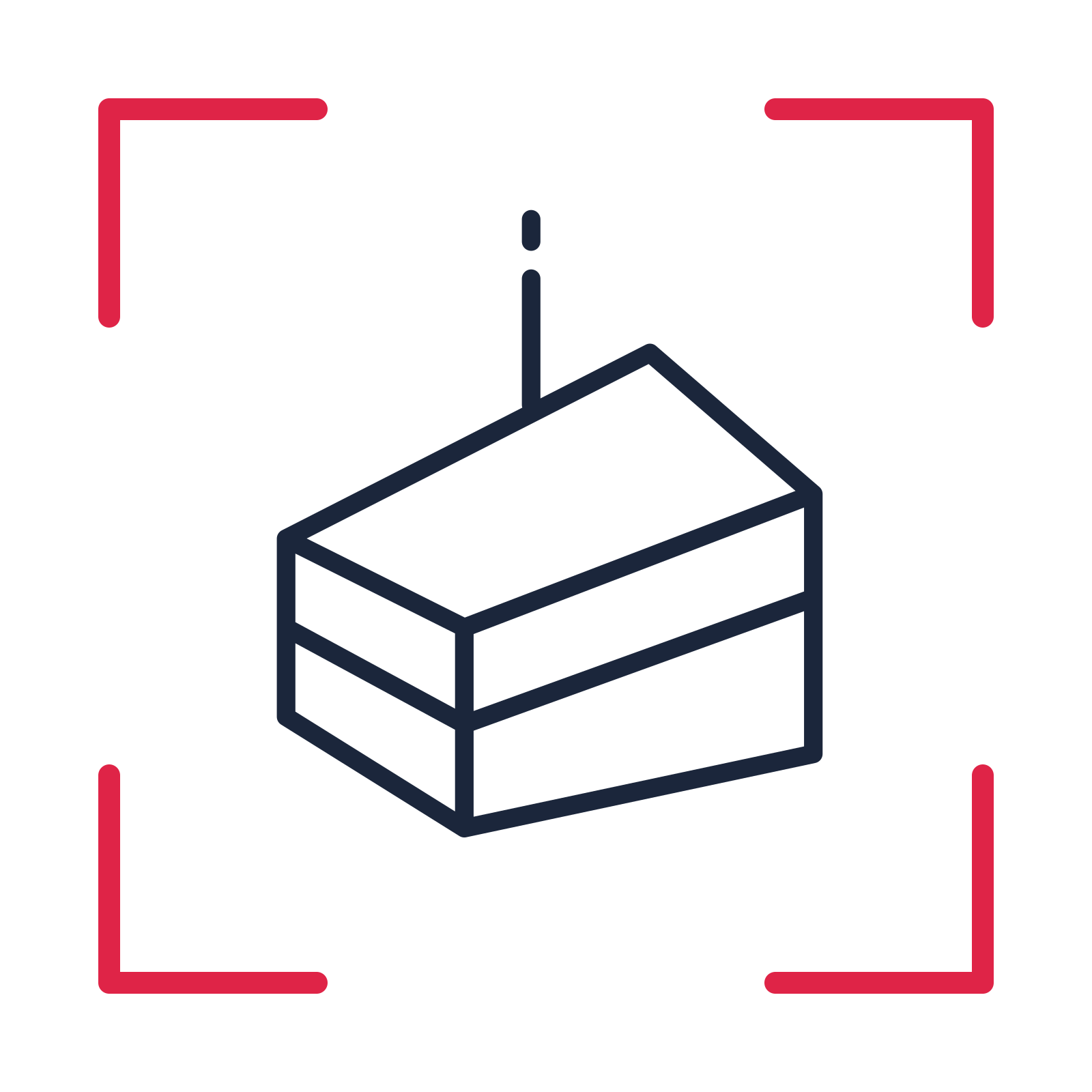Layered birthday cake slice in a sketch frame drawing with clear rounded lines.