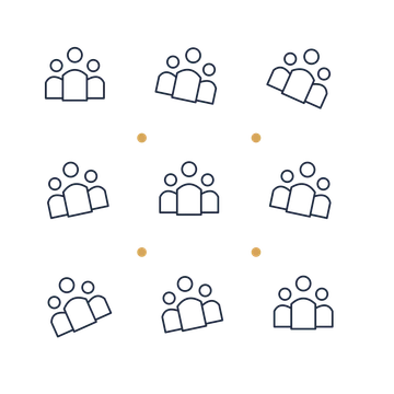 A scattered pattern composition featuring community group for Community designs.