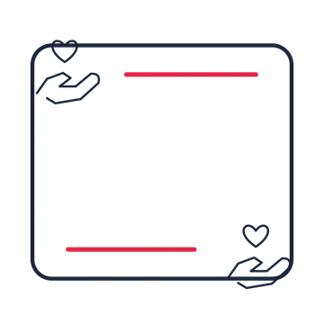 A corner frame composition featuring community helping hands for Community designs.