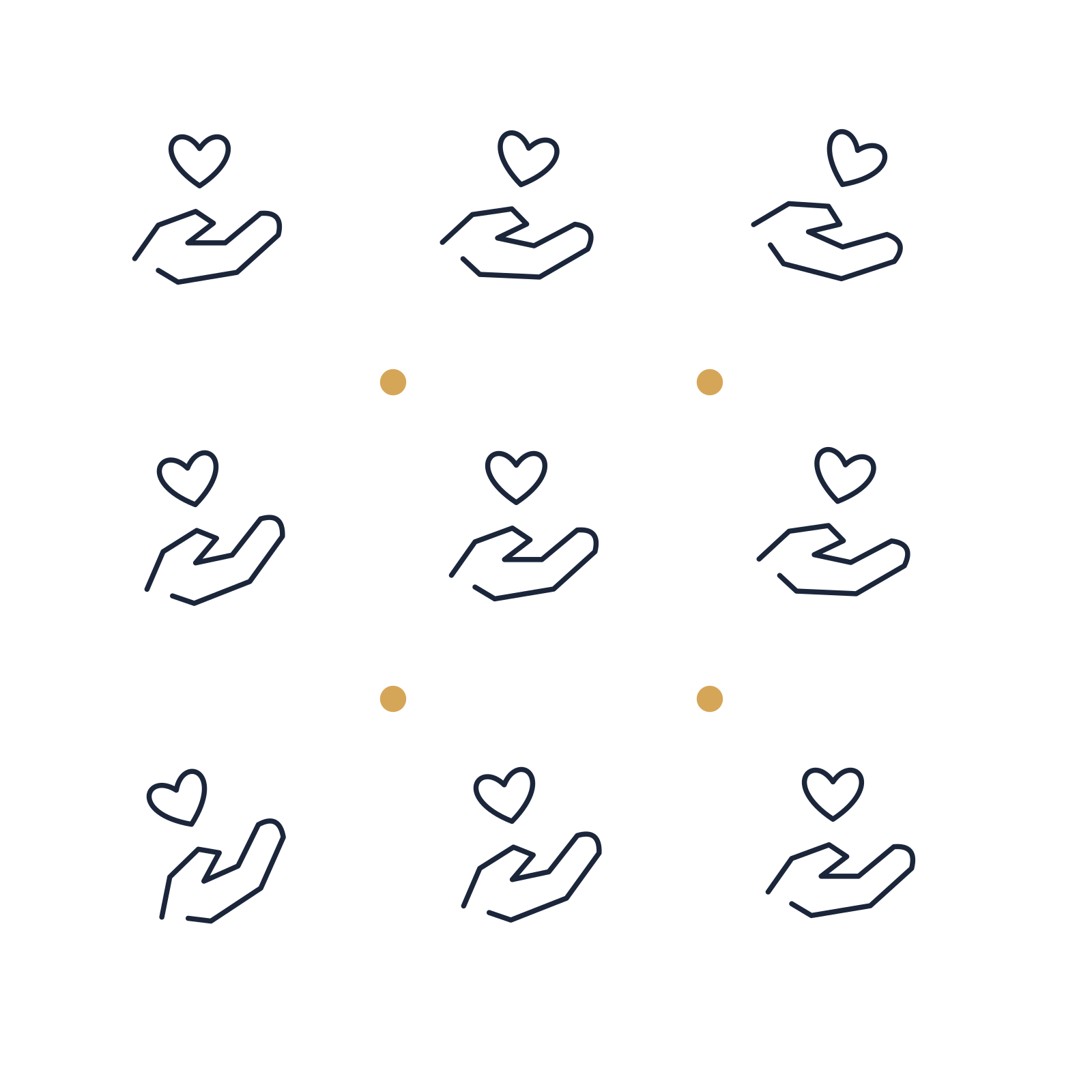 A scattered pattern composition featuring community helping hands for Community designs.