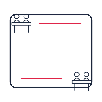 A corner frame composition featuring community shared table for Community designs.
