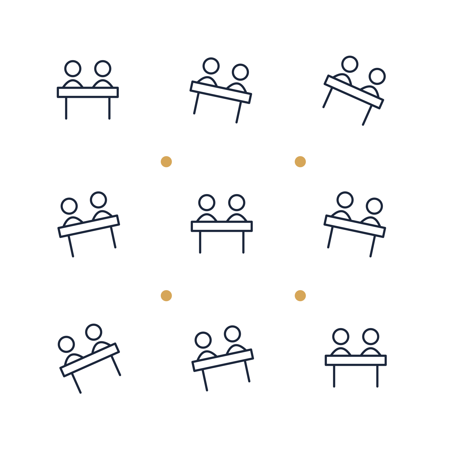 A scattered pattern composition featuring community shared table for Community designs.