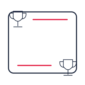 A corner frame composition featuring achievement trophy for Community designs.