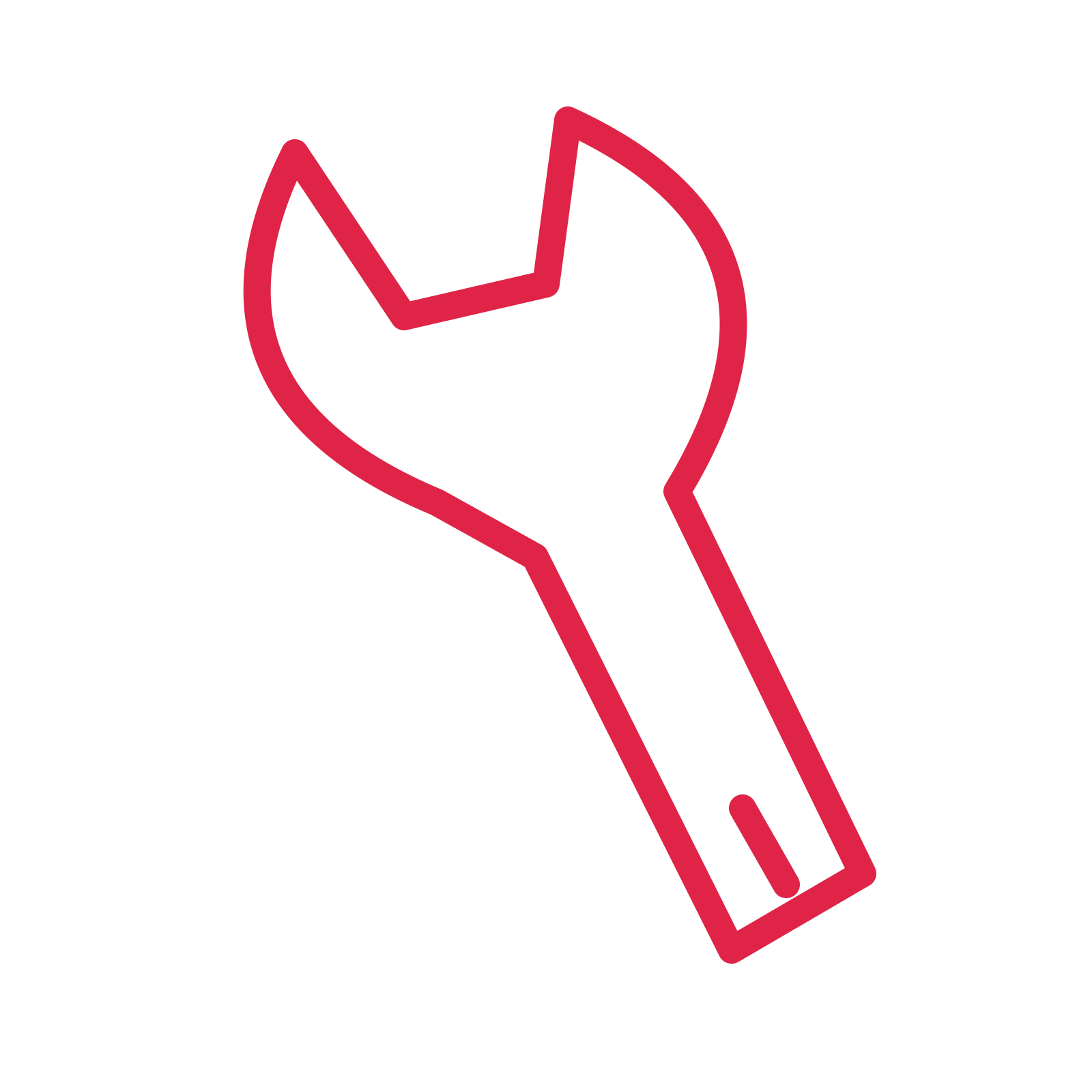 Father’s Day workshop wrench in an outline drawing with clear rounded lines.