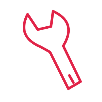 Father’s Day workshop wrench in an outline drawing with clear rounded lines.