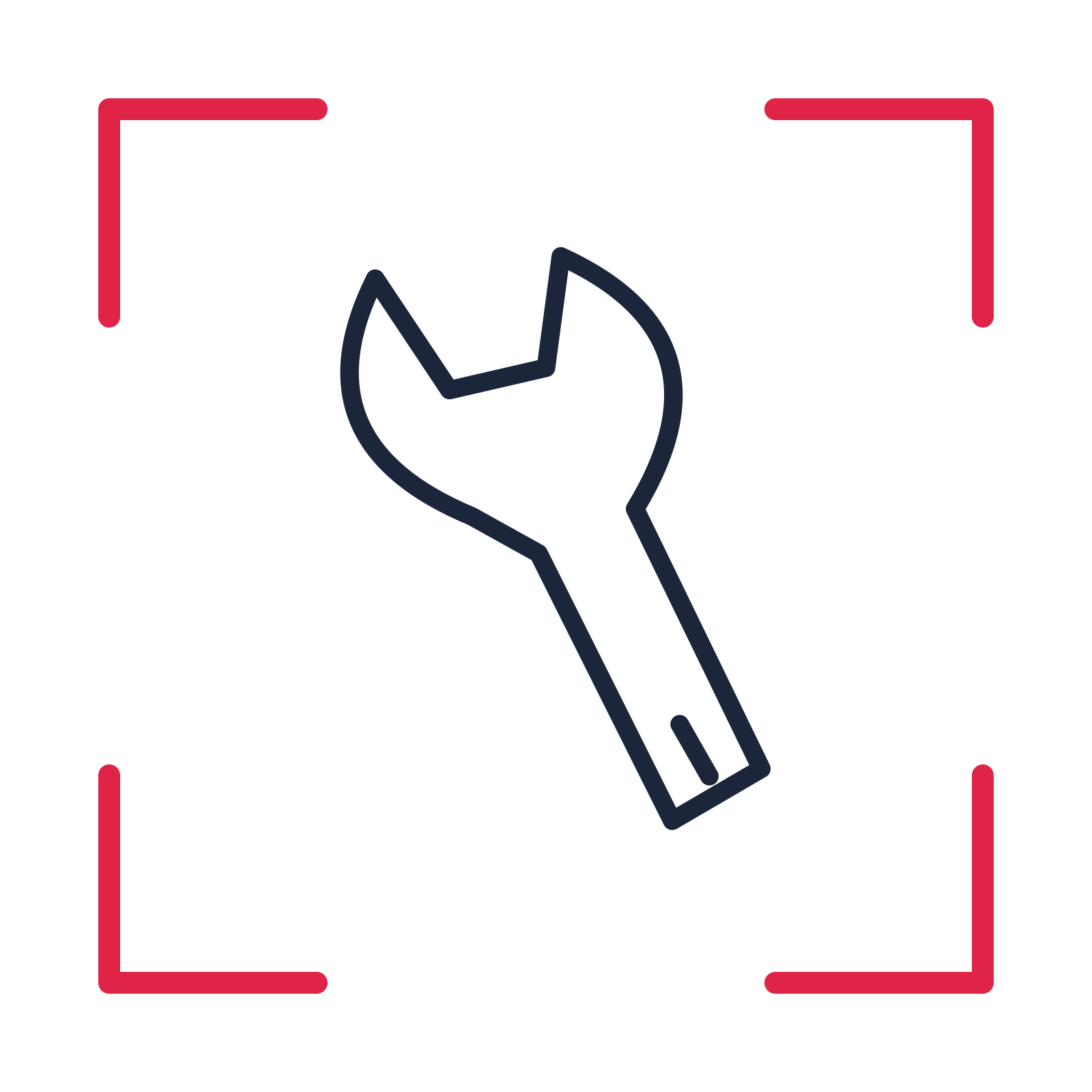 Father’s Day workshop wrench in a sketch frame drawing with clear rounded lines.