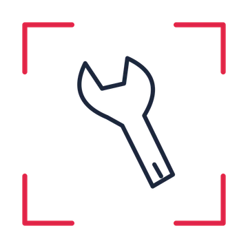 Father’s Day workshop wrench in a sketch frame drawing with clear rounded lines.