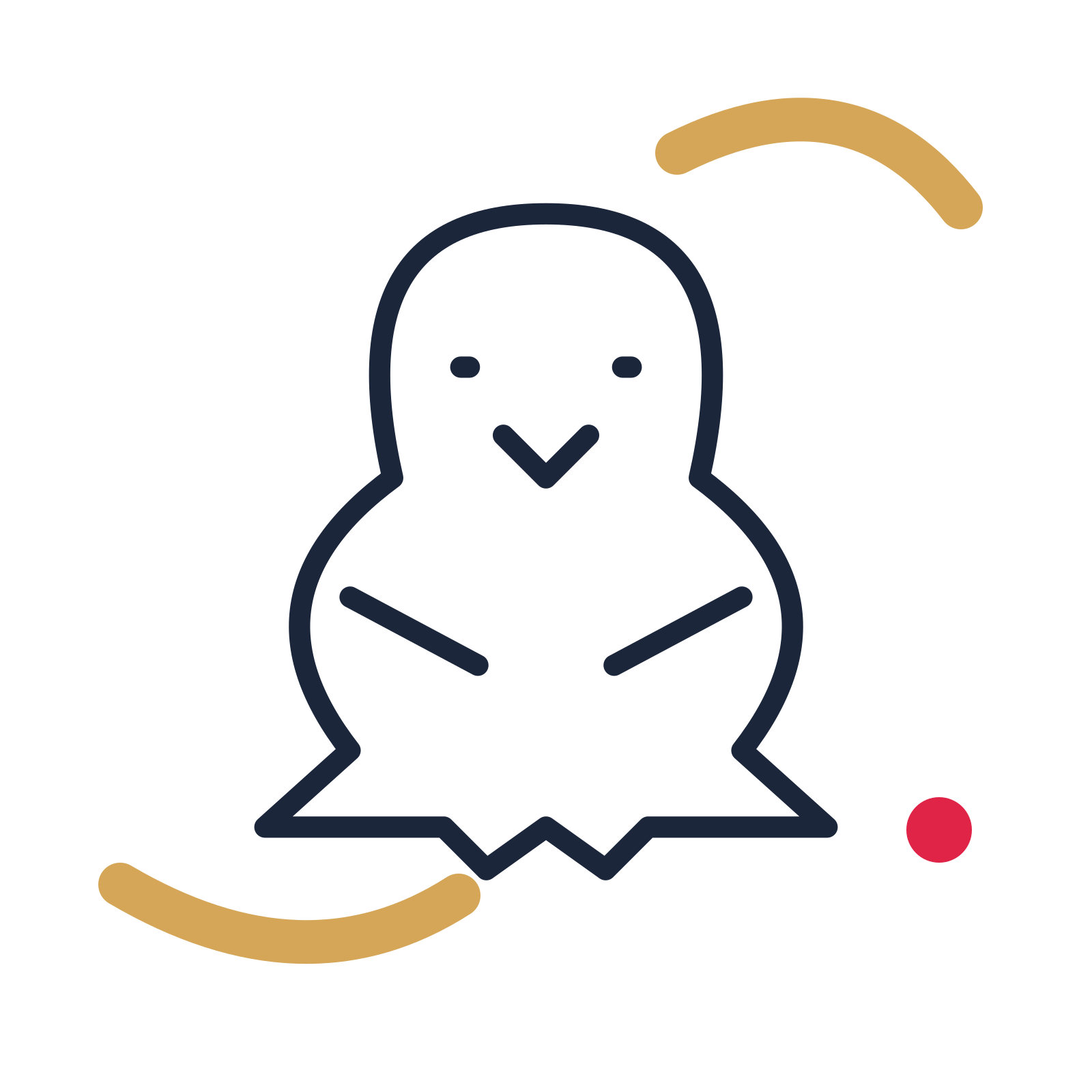 Easter chick in a duotone drawing with clear rounded lines.