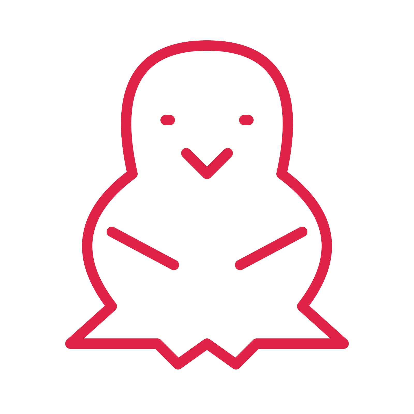 Easter chick in an outline drawing with clear rounded lines.