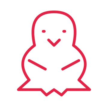Easter chick in an outline drawing with clear rounded lines.