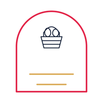 A arch label composition featuring easter basket with eggs for Easter designs.