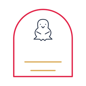 A arch label composition featuring easter chick for Easter designs.