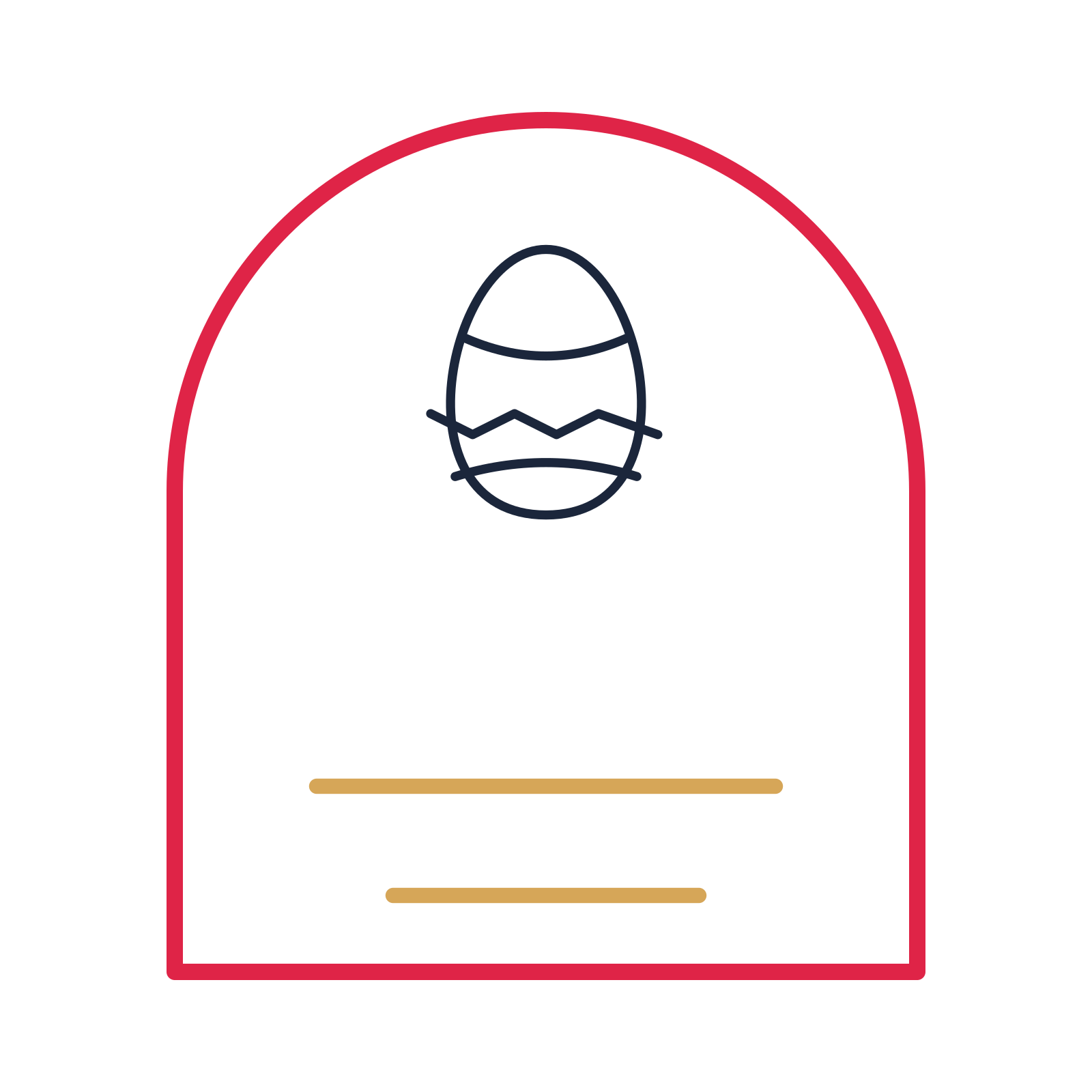 A arch label composition featuring decorated easter egg for Easter designs.