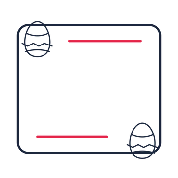 A corner frame composition featuring decorated easter egg for Easter designs.