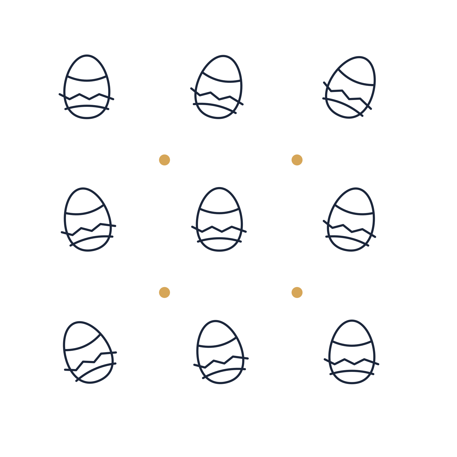 A scattered pattern composition featuring decorated easter egg for Easter designs.