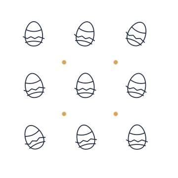 A scattered pattern composition featuring decorated easter egg for Easter designs.
