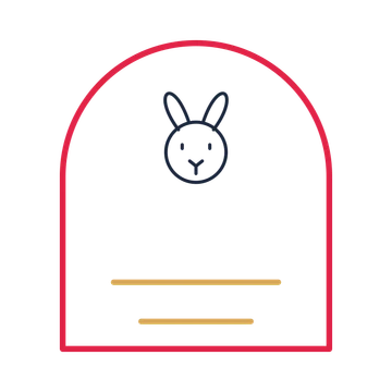 A arch label composition featuring easter rabbit for Easter designs.