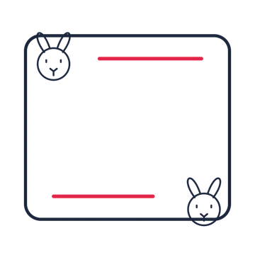 A corner frame composition featuring easter rabbit for Easter designs.