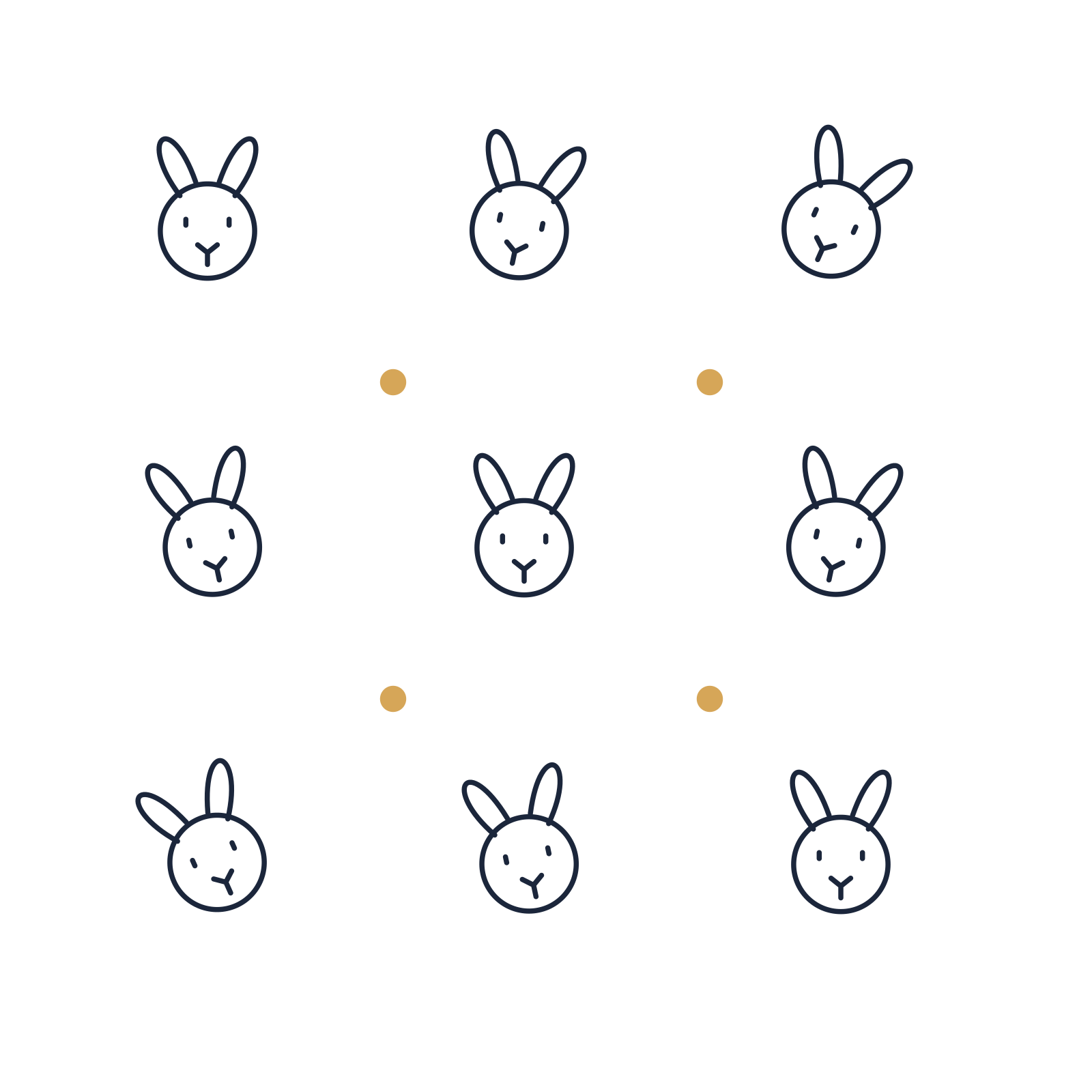 A scattered pattern composition featuring easter rabbit for Easter designs.