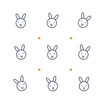 A scattered pattern composition featuring easter rabbit for Easter designs.