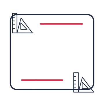 A corner frame composition featuring geometry ruler and triangle for Education designs.